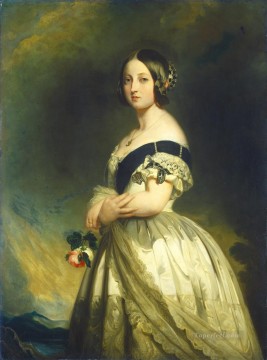 フランツ・クサヴァー・ウィンターハルター Painting - ヴィクトリア女王 1842 年王室肖像画フランツ・クサーヴァー・ウィンターハルター